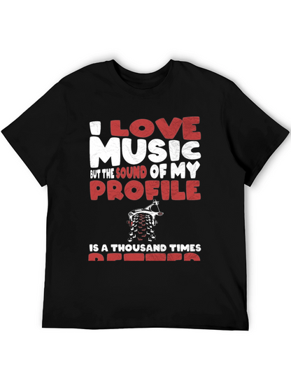 I Love Music Profile Dirt Bike Graphic Tee