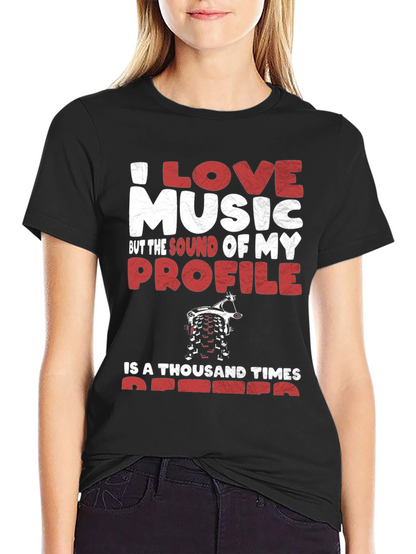 I Love Music Profile Dirt Bike Graphic Tee
