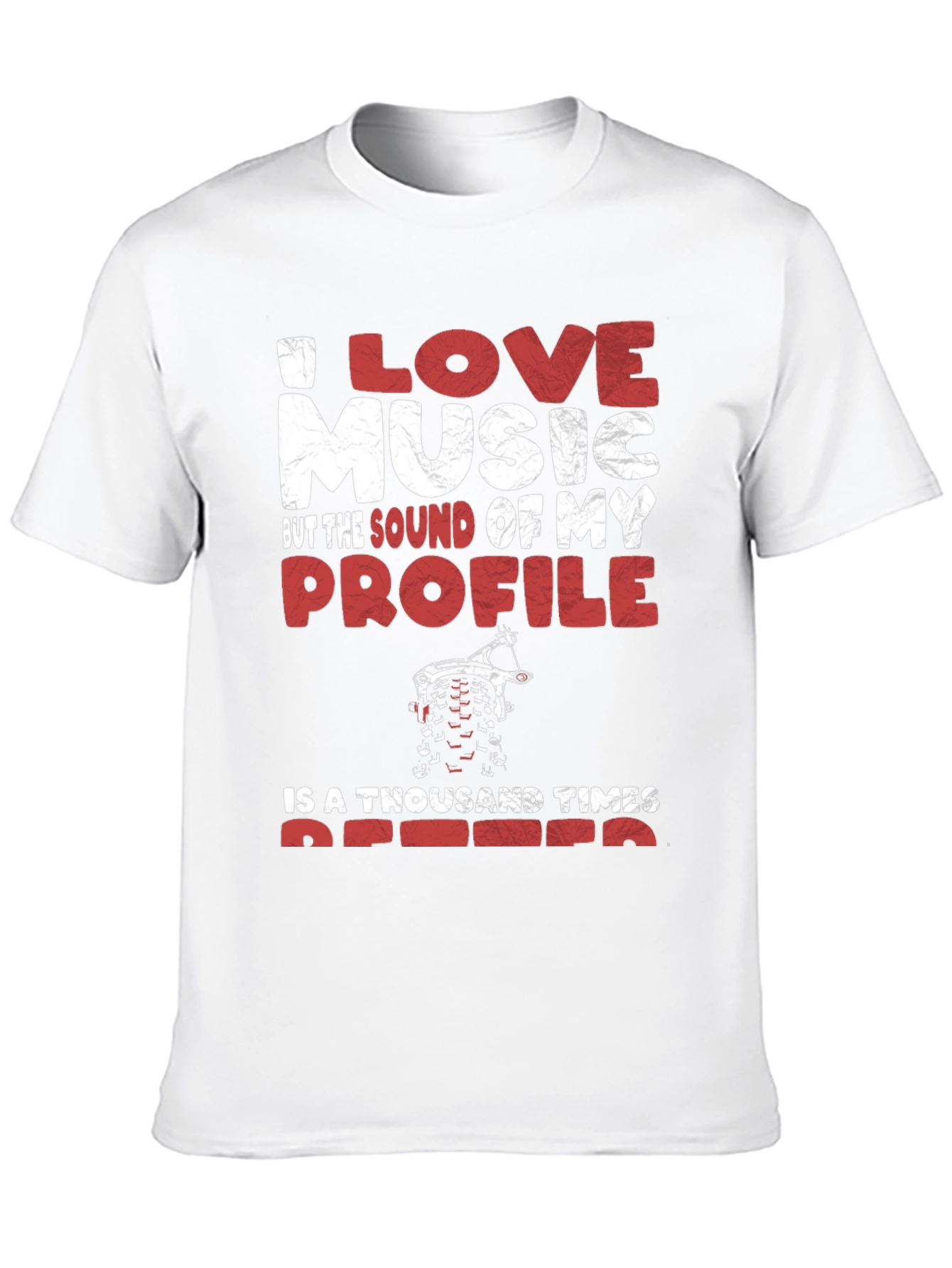 I Love Music Profile Dirt Bike Graphic Tee