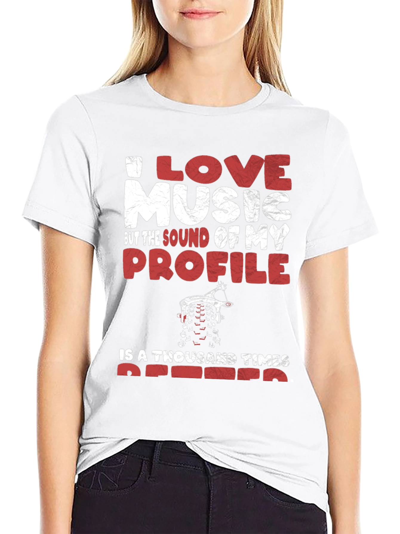 I Love Music Profile Dirt Bike Graphic Tee