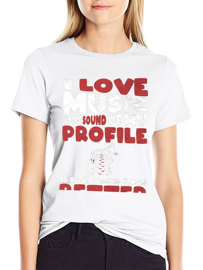 I Love Music Profile Dirt Bike Graphic Tee