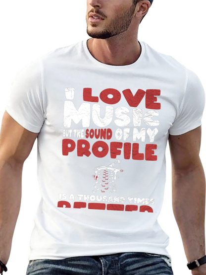 I Love Music Profile Dirt Bike Graphic Tee