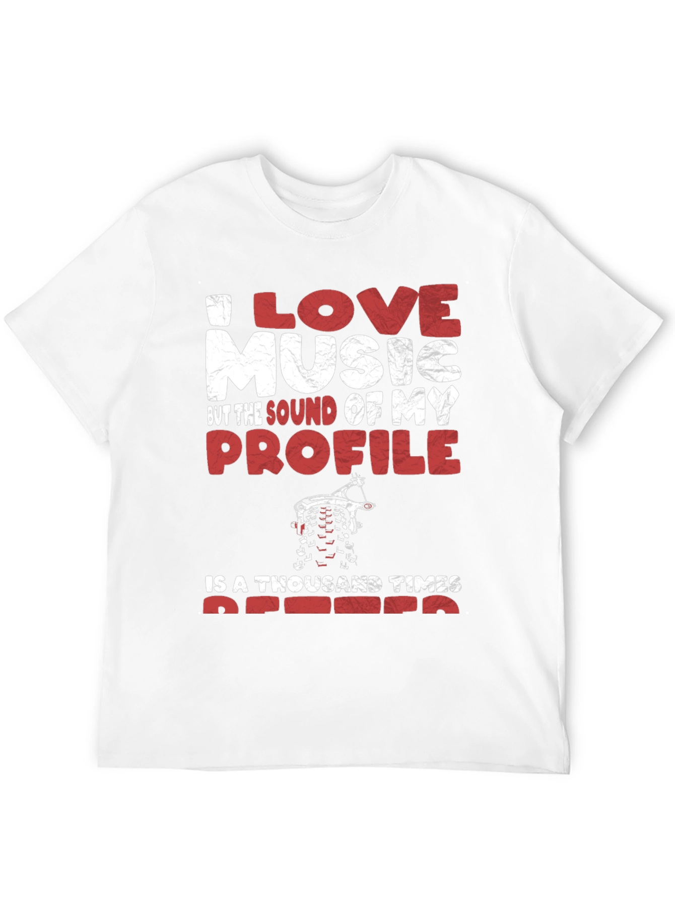 I Love Music Profile Dirt Bike Graphic Tee