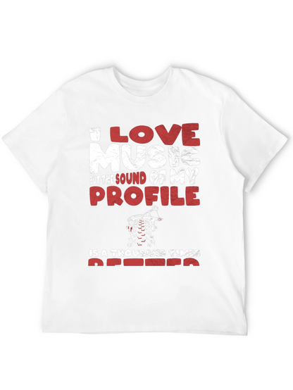 I Love Music Profile Dirt Bike Graphic Tee