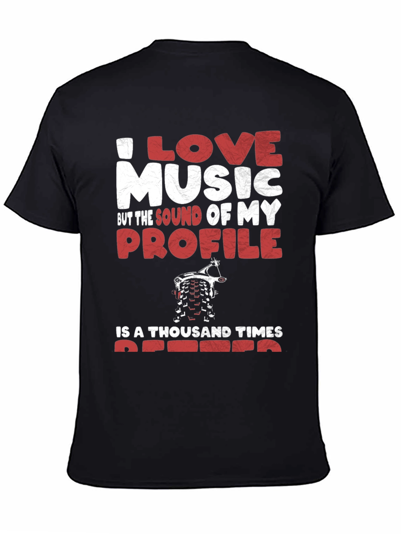 I Love Music Profile Dirt Bike Graphic Tee