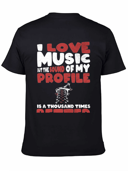 I Love Music Profile Dirt Bike Graphic Tee