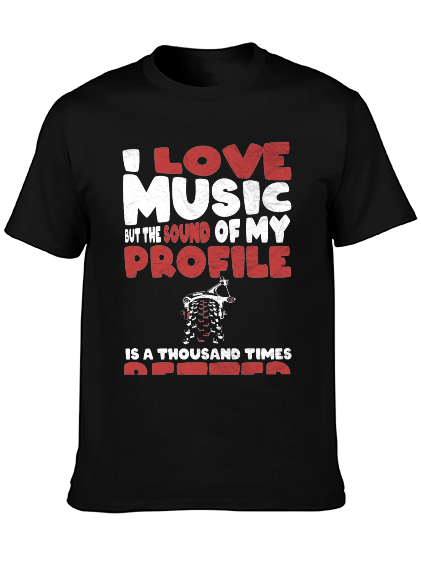 I Love Music Profile Dirt Bike Graphic Tee