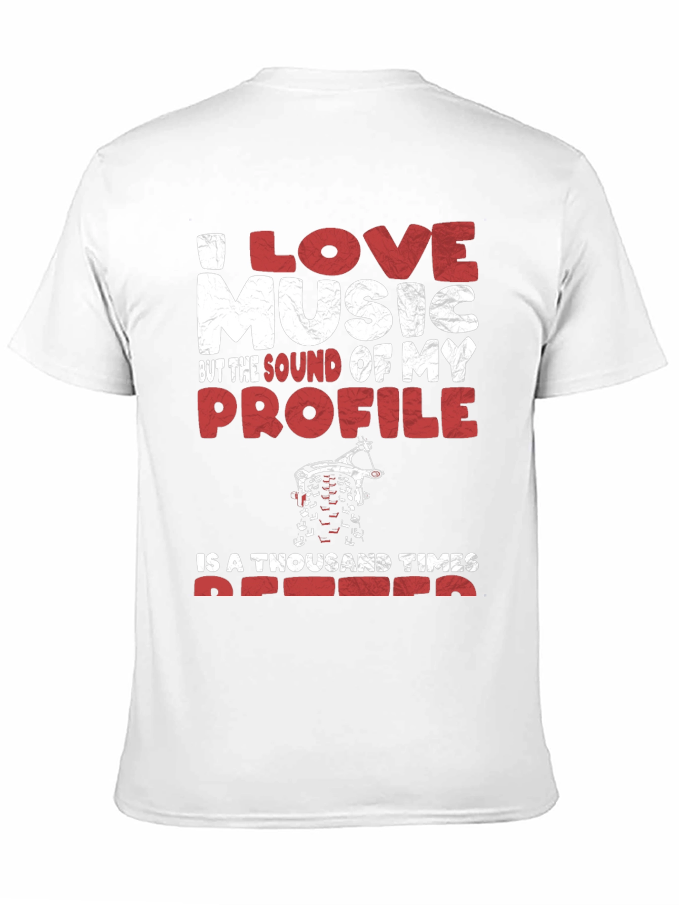 I Love Music Profile Dirt Bike Graphic Tee