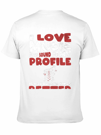 I Love Music Profile Dirt Bike Graphic Tee