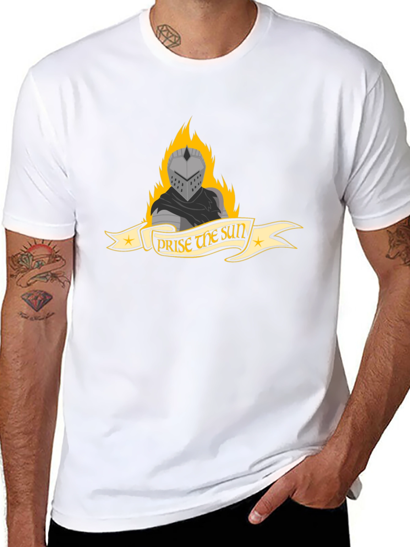 Praise the Sun Knight Graphic Tee - Black