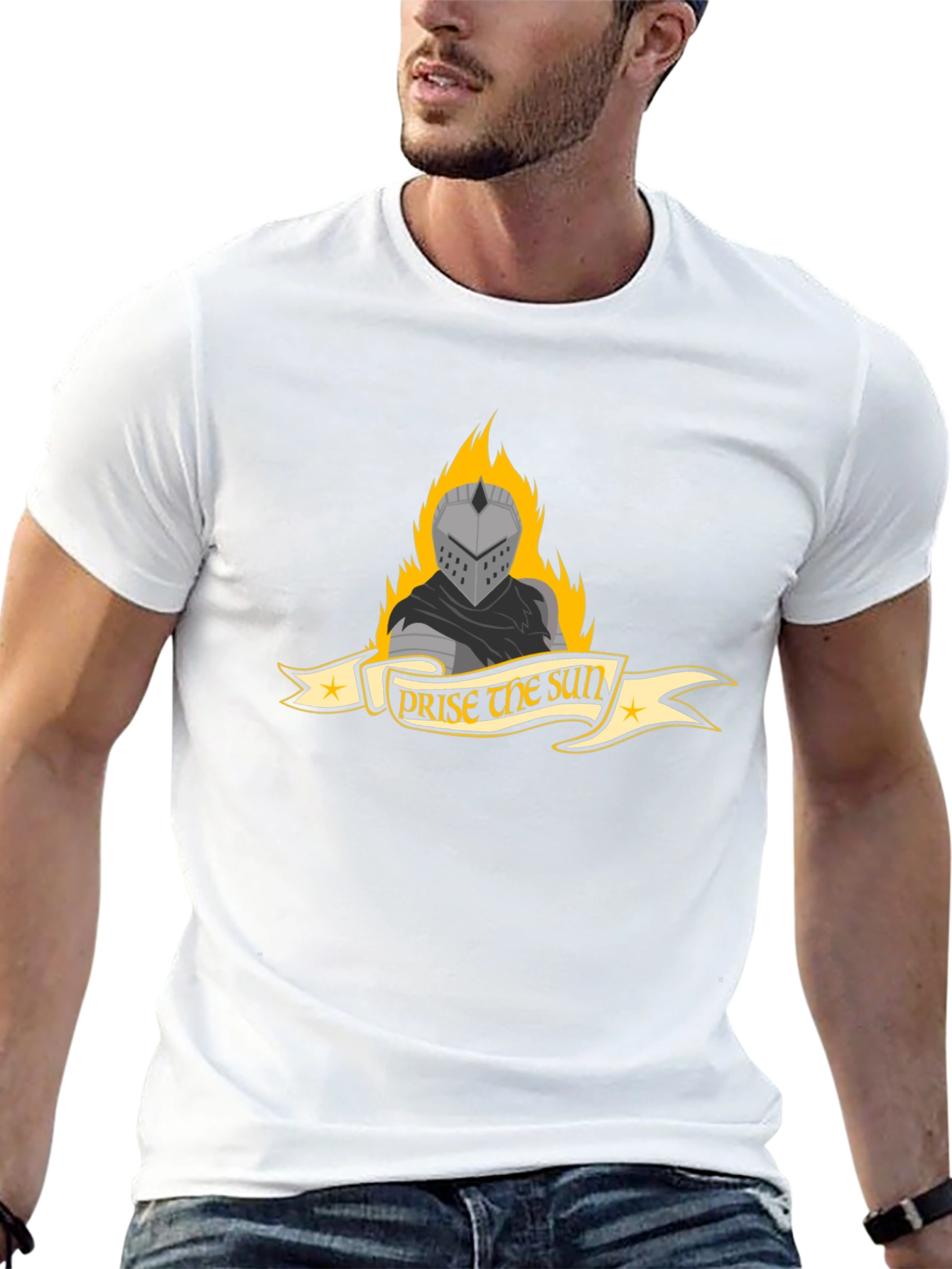 Praise the Sun Knight Graphic Tee - Black
