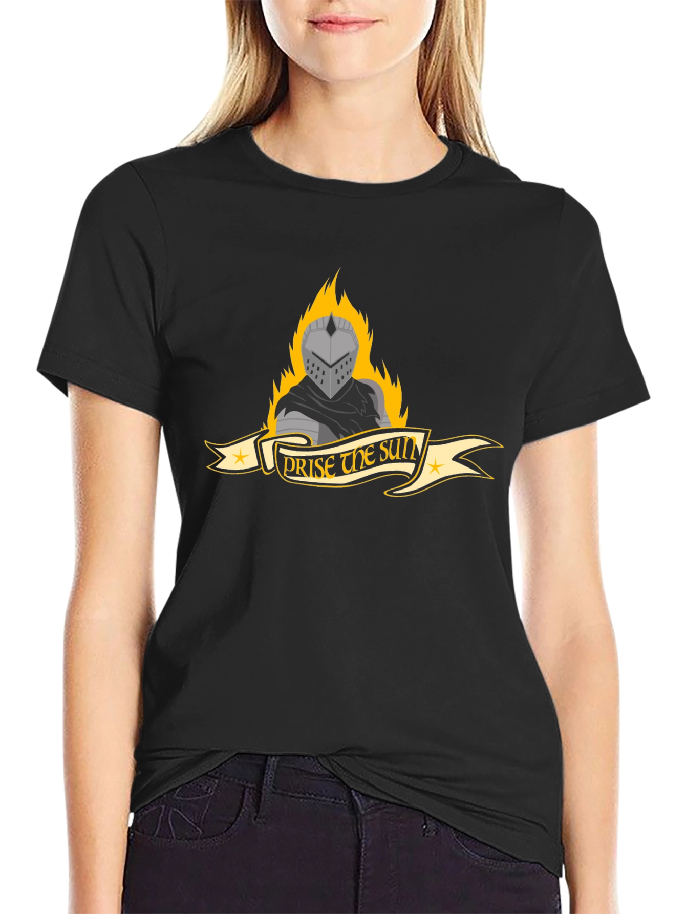 Praise the Sun Knight Graphic Tee - Black
