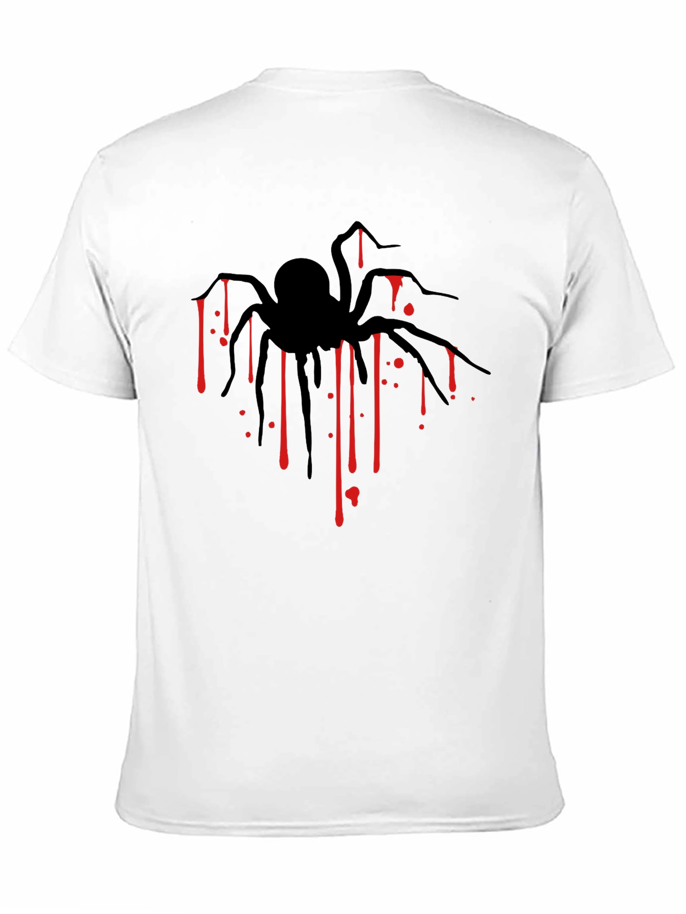 Mens Black Spider Blood Drip Graphic T-Shirt