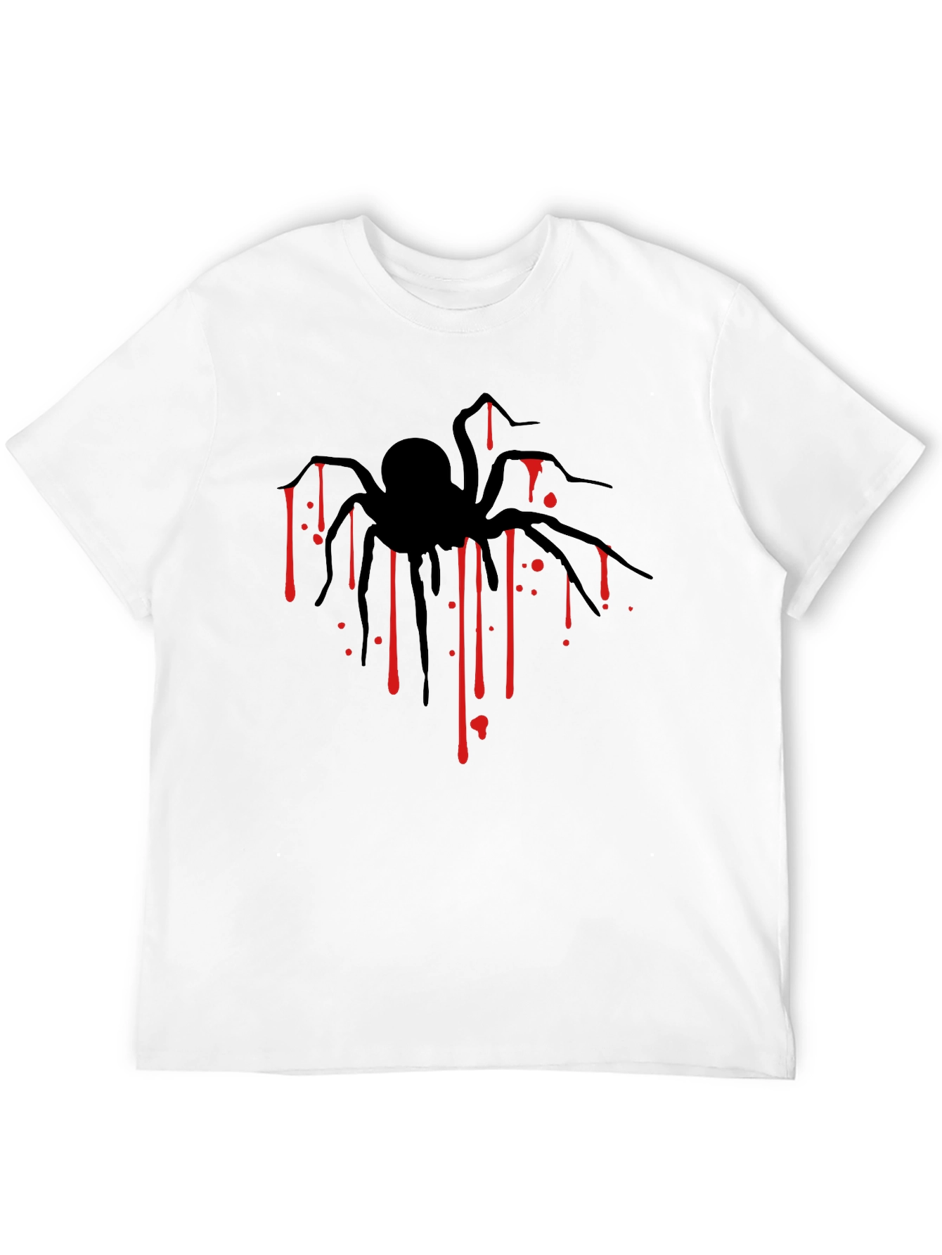 Mens Black Spider Blood Drip Graphic T-Shirt