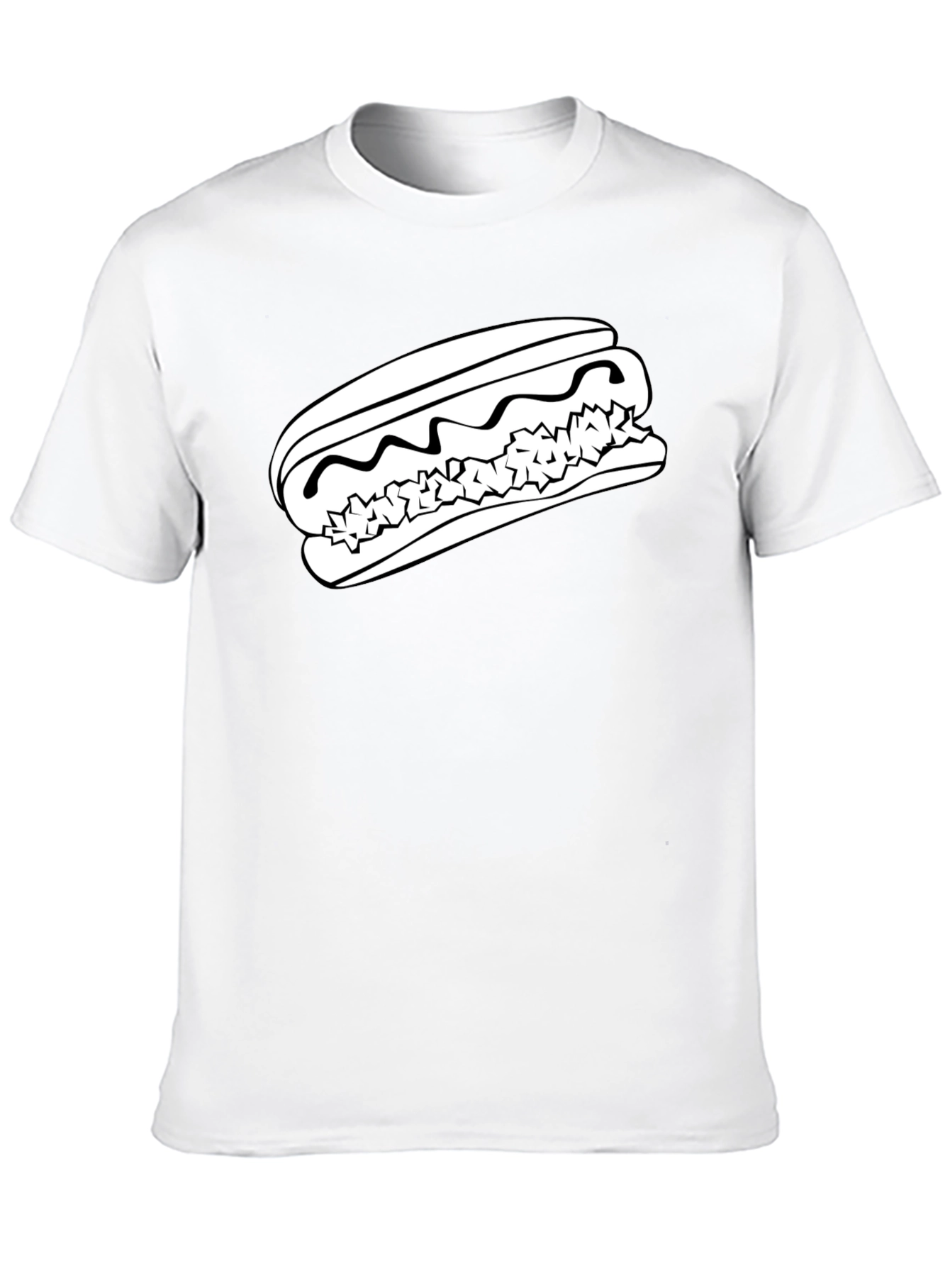 Hot Dog Graphic Tee - Unisex Black T-Shirt