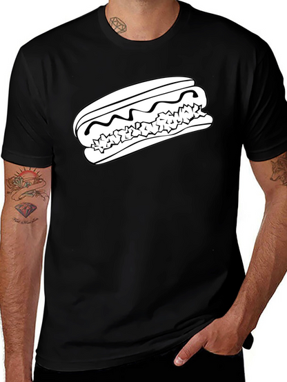 Hot Dog Graphic Tee - Unisex Black T-Shirt