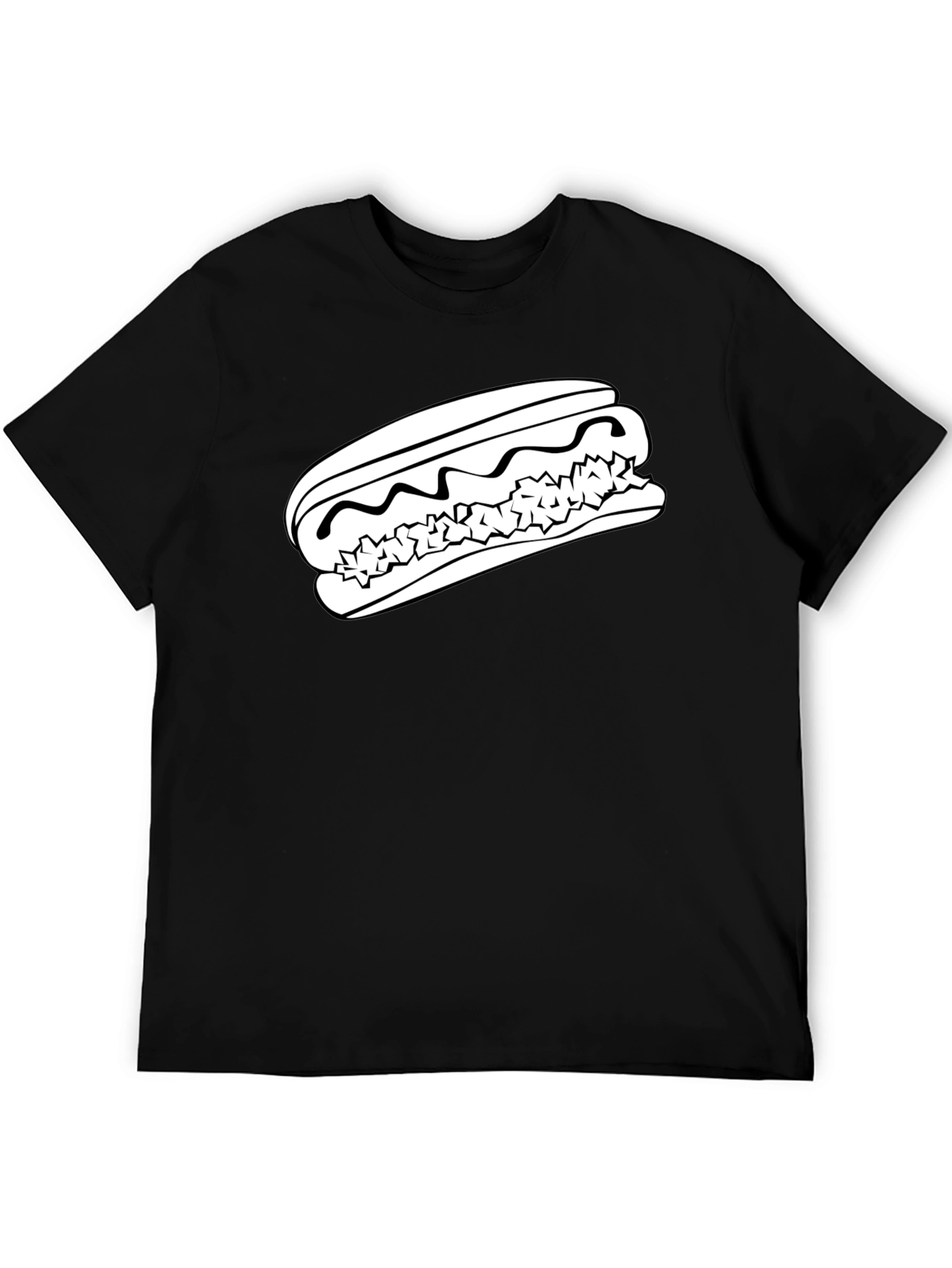 Hot Dog Graphic Tee - Unisex Black T-Shirt