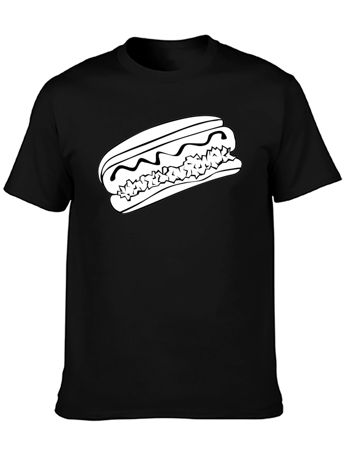Hot Dog Graphic Tee - Unisex Black T-Shirt