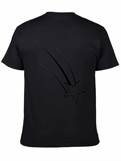 Mens Black Graphic Tee - Shooting Star Design
