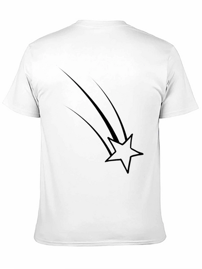 Mens Black Graphic Tee - Shooting Star Design
