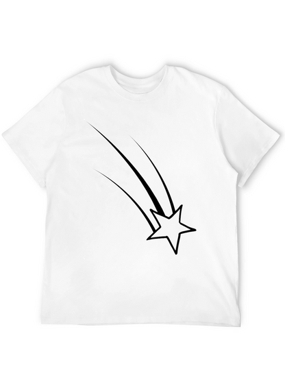 Mens Black Graphic Tee - Shooting Star Design