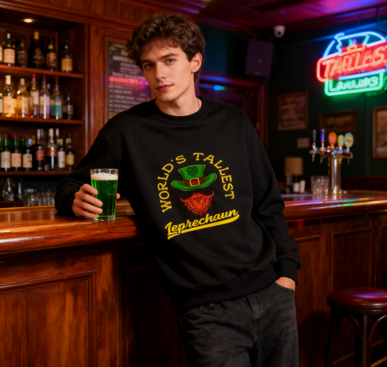 World's Tallest Leprechaun" St. Patrick's Day Humor Sweatshirt
