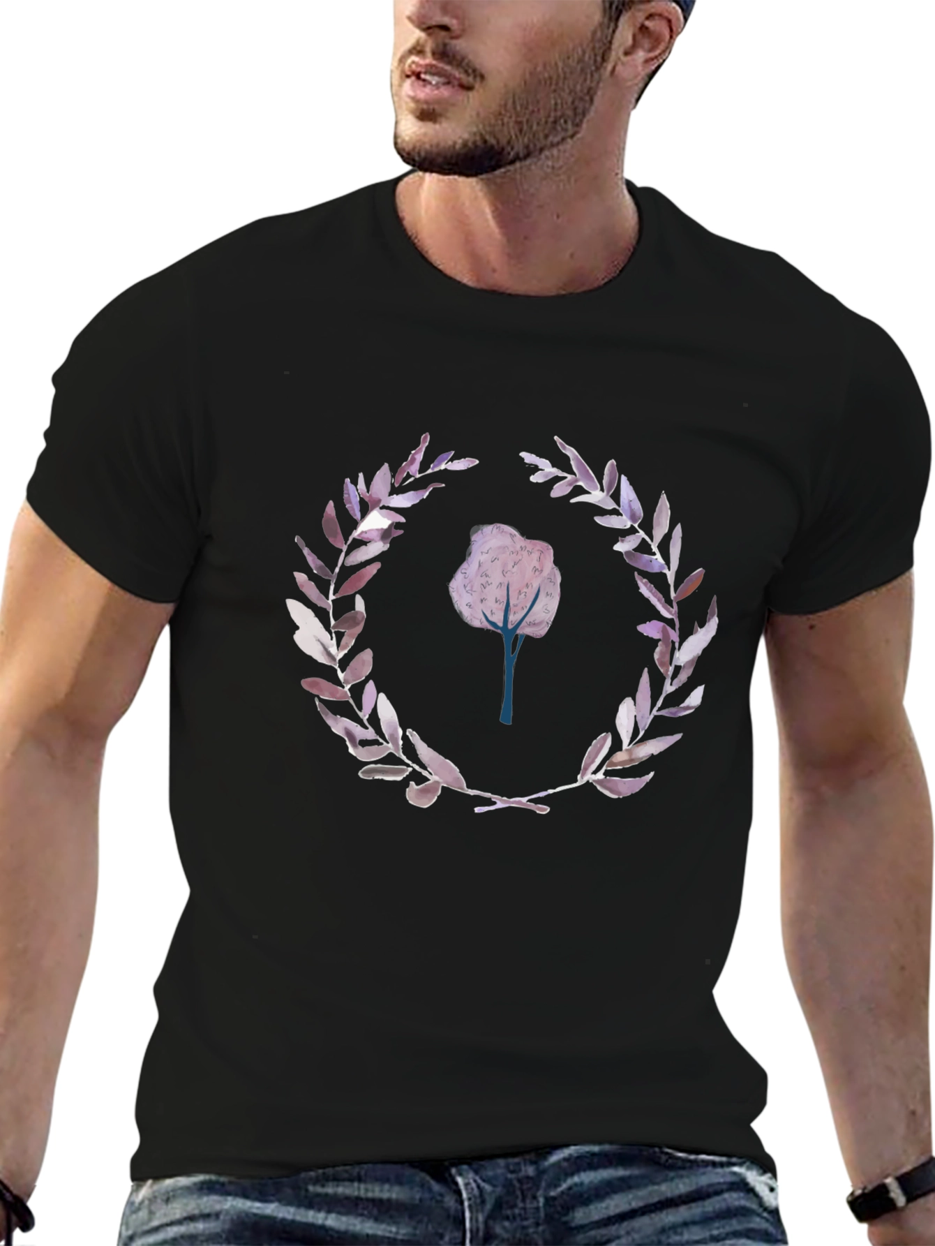 Nature Inspired Graphic Tee - Black