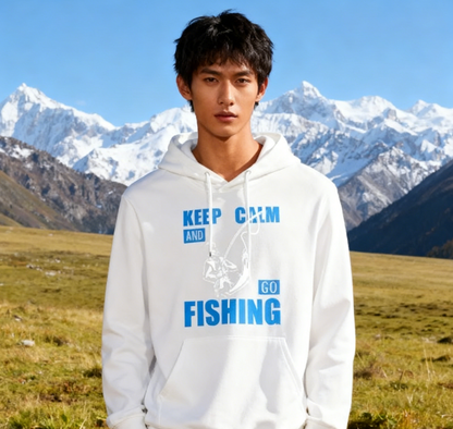 Casual Fisherman 'KEEP CALM' Hooded Top