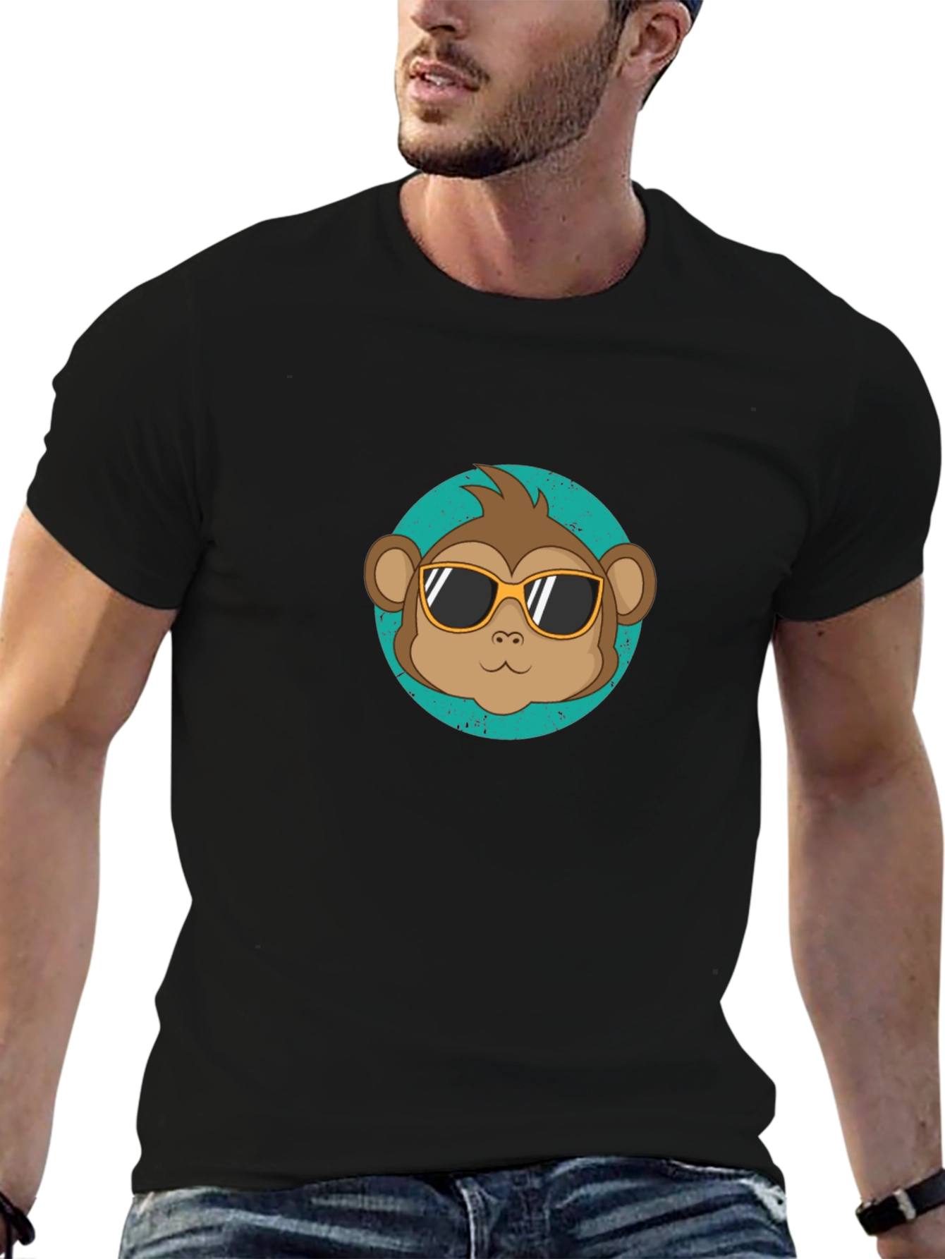 Cool Monkey Graphic Tee - Black