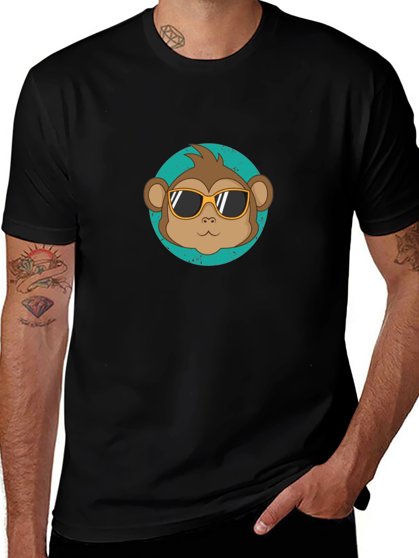 Cool Monkey Graphic Tee - Black