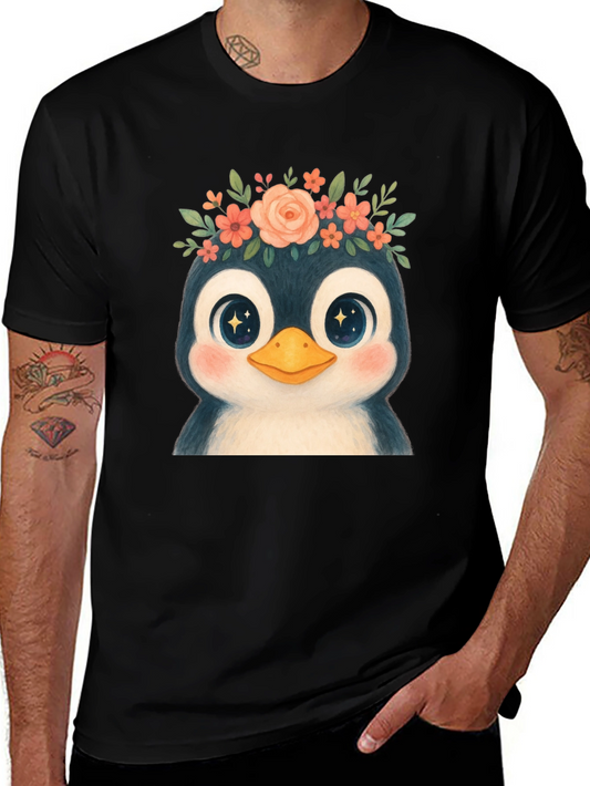 Penguin Floral Crown Graphic Tee