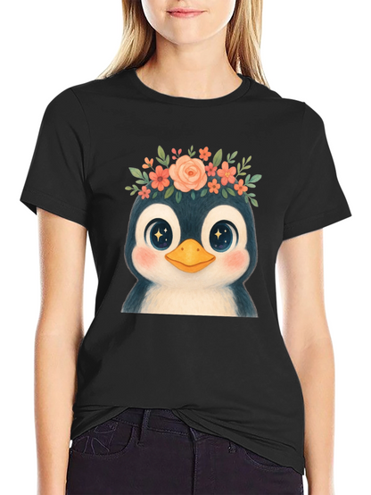 Penguin Floral Crown Graphic Tee