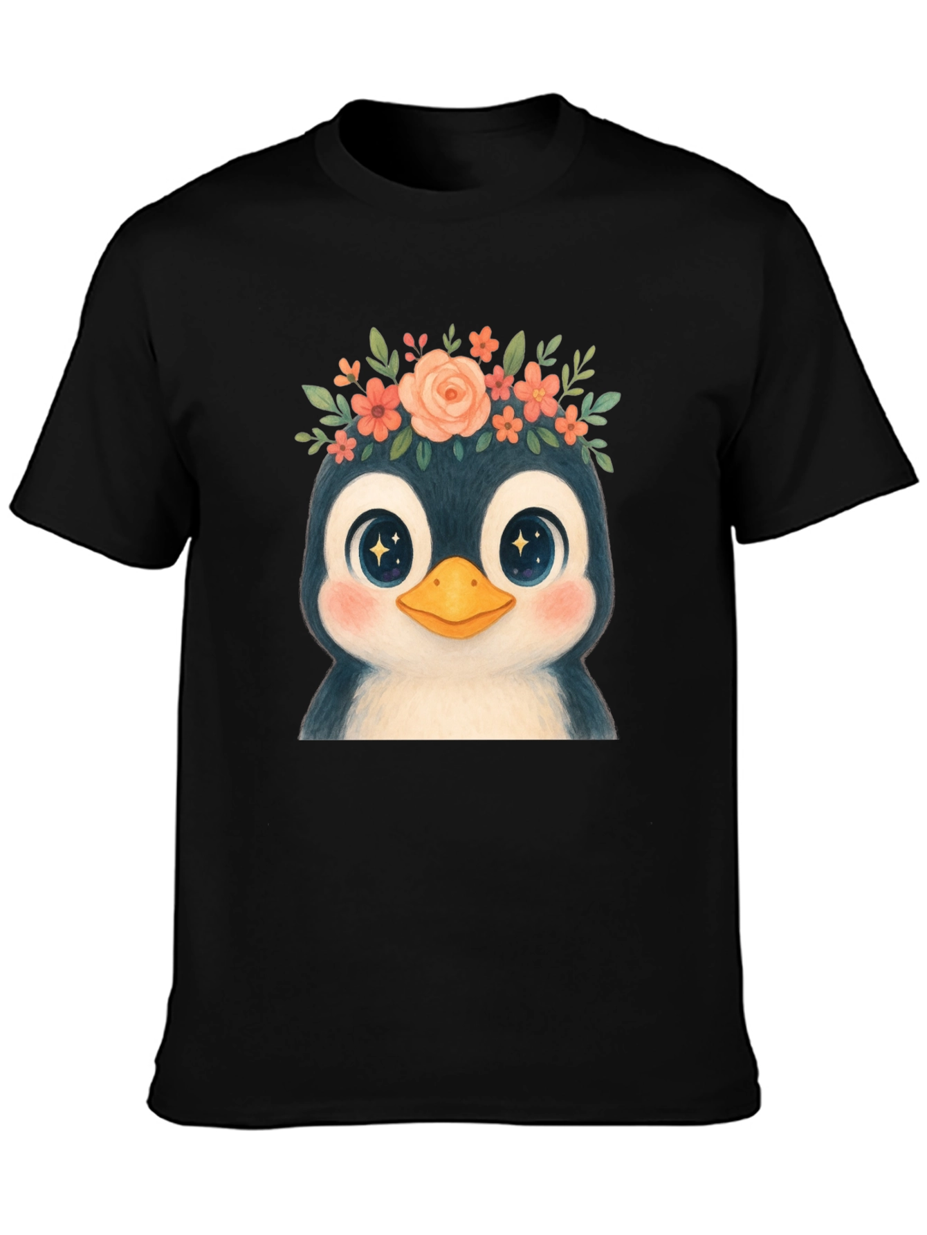 Penguin Floral Crown Graphic Tee