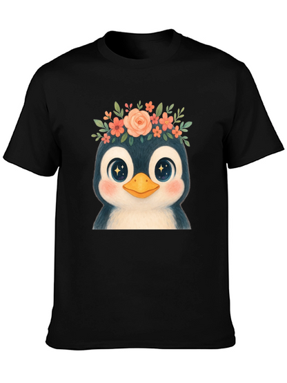 Penguin Floral Crown Graphic Tee