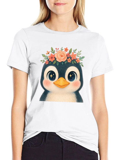 Penguin Floral Crown Graphic Tee