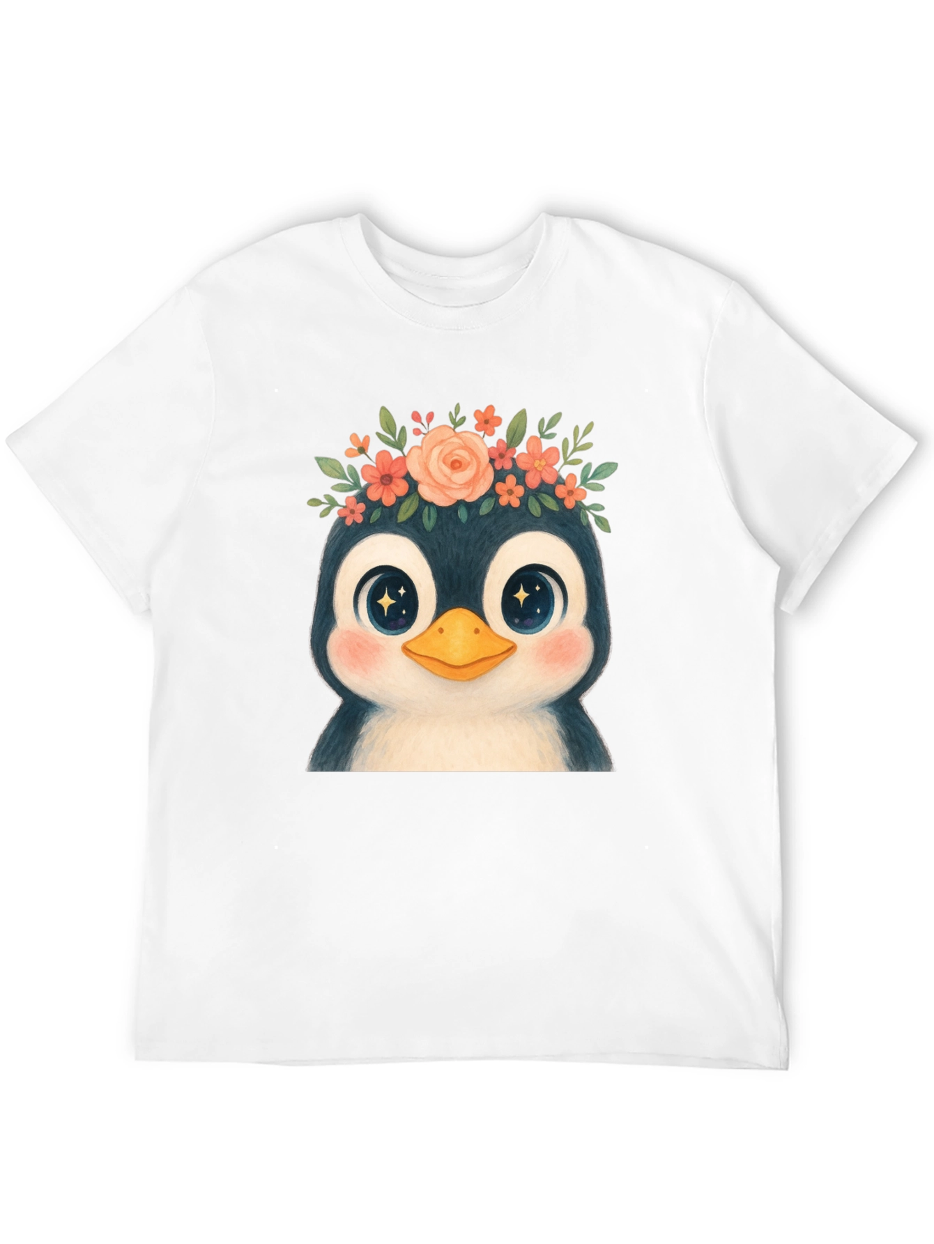 Penguin Floral Crown Graphic Tee
