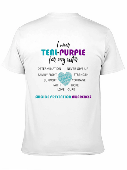 Teal Purple Sister Suicide Prevention Awareness T-Shirt