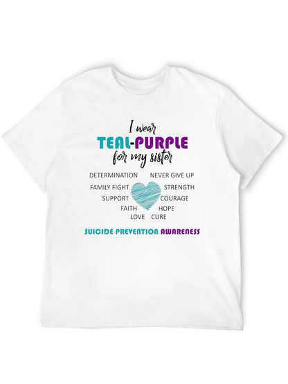 Teal Purple Sister Suicide Prevention Awareness T-Shirt