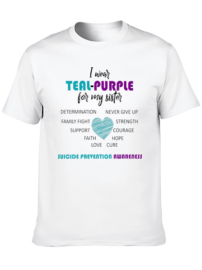 Teal Purple Sister Suicide Prevention Awareness T-Shirt