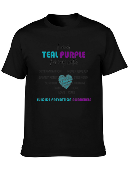 Teal Purple Sister Suicide Prevention Awareness T-Shirt