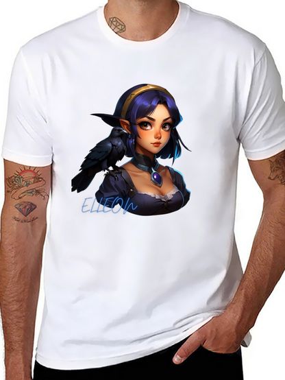 Raven Elf Graphic Black T-Shirt