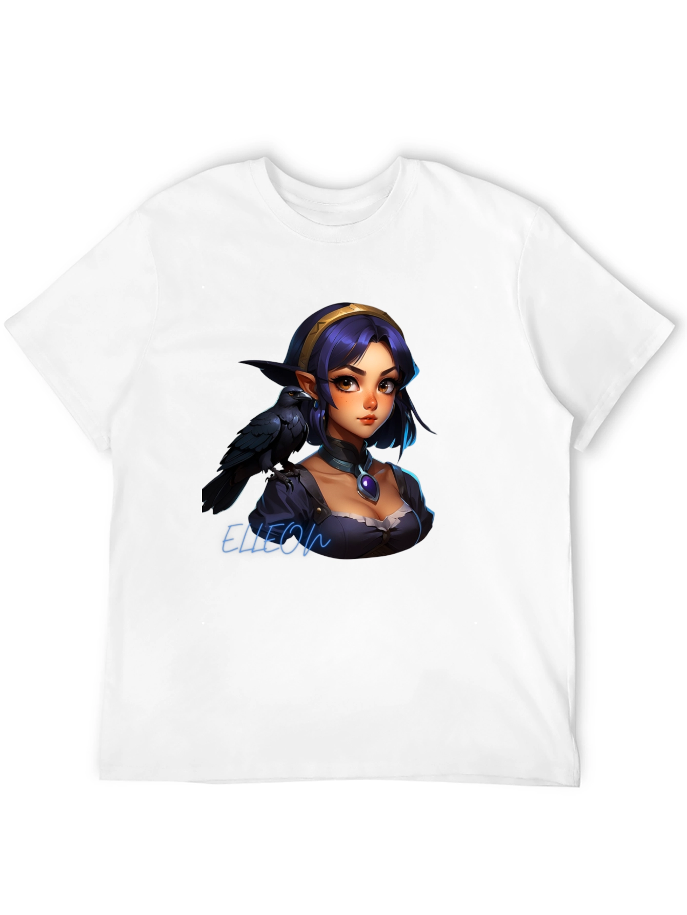 Raven Elf Graphic Black T-Shirt