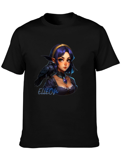 Raven Elf Graphic Black T-Shirt