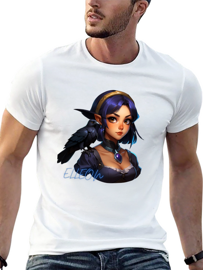 Raven Elf Graphic Black T-Shirt