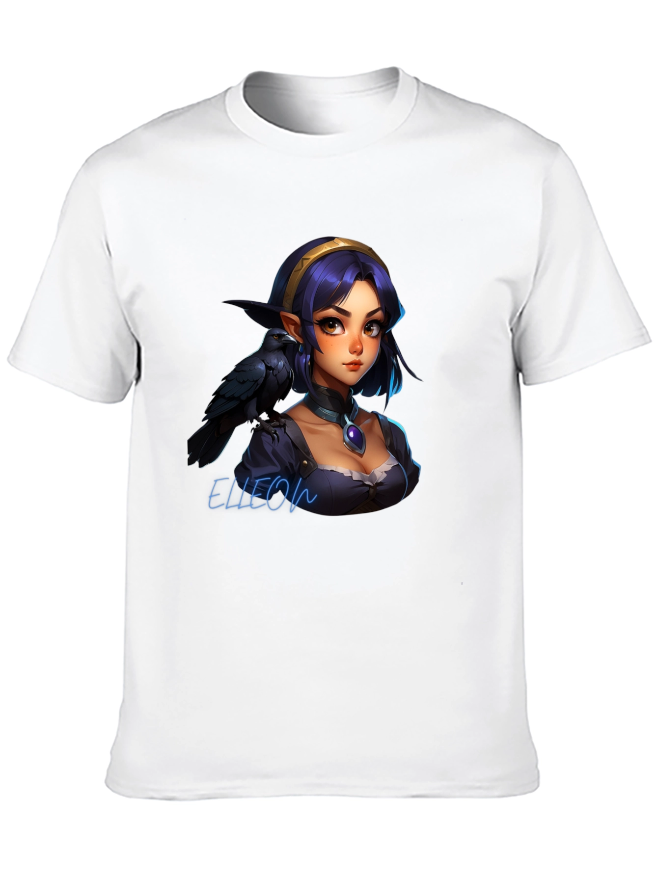 Raven Elf Graphic Black T-Shirt