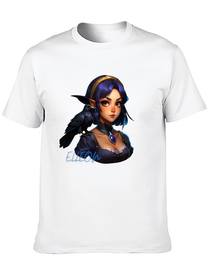 Raven Elf Graphic Black T-Shirt