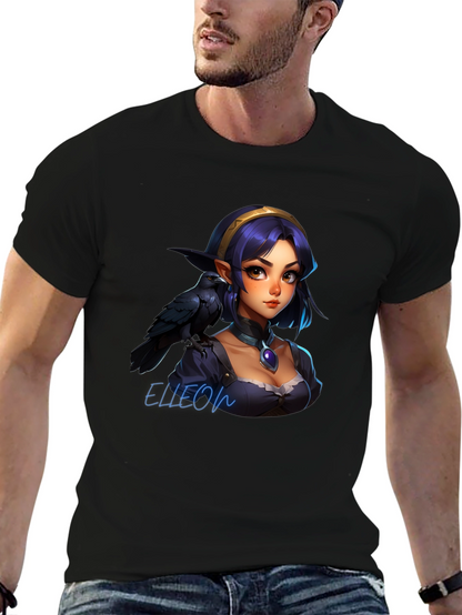 Raven Elf Graphic Black T-Shirt
