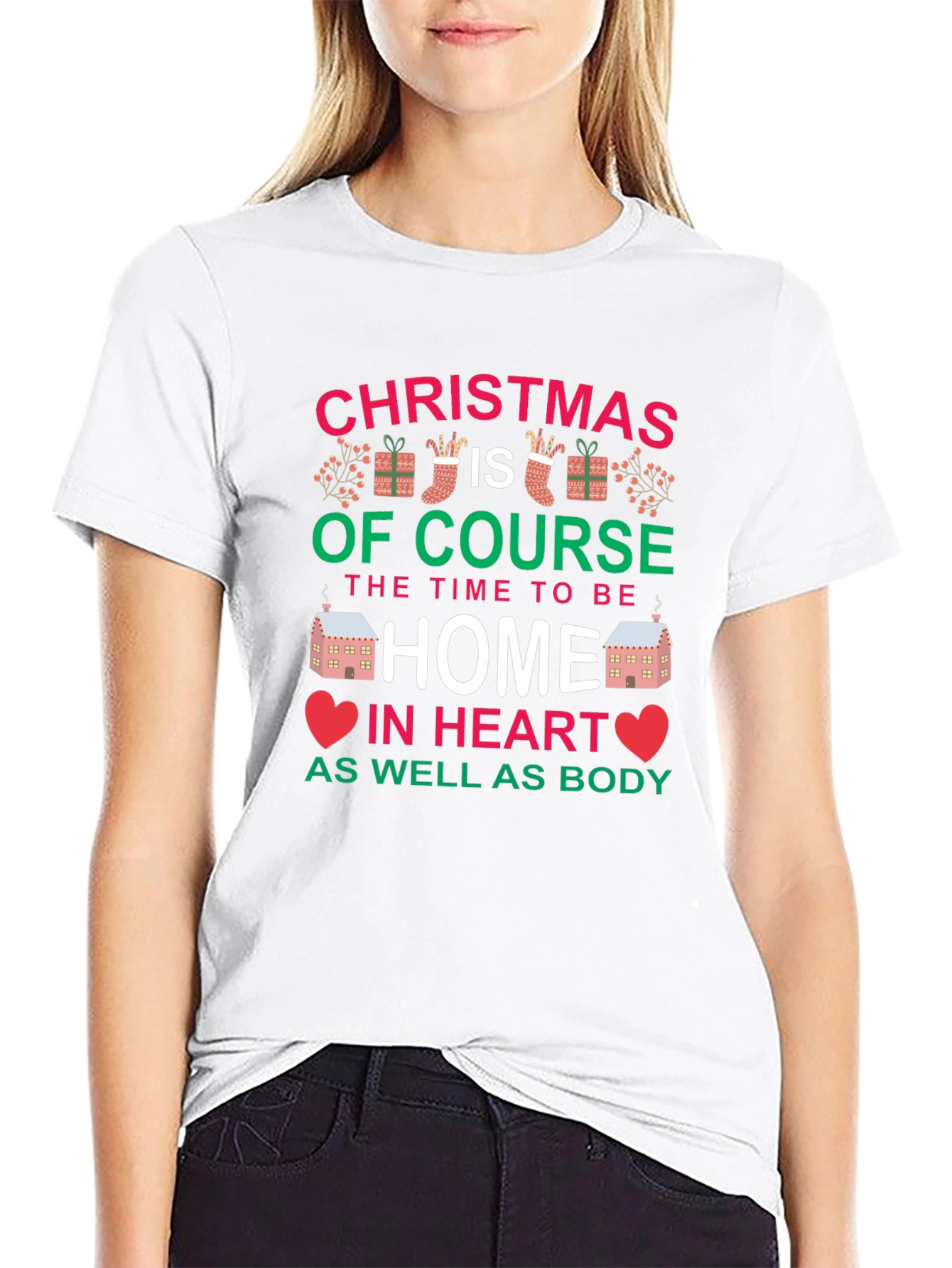 Christmas Home T-Shirt - Holiday Season Apparel
