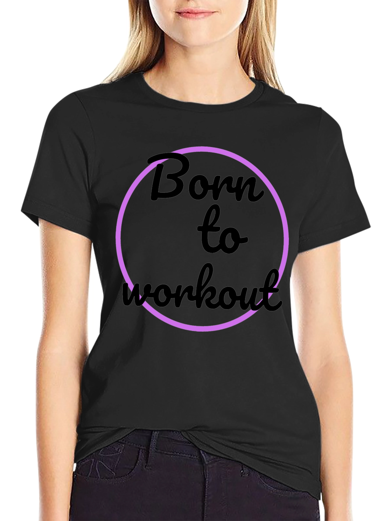 Born to Workout Black Graphic Tee