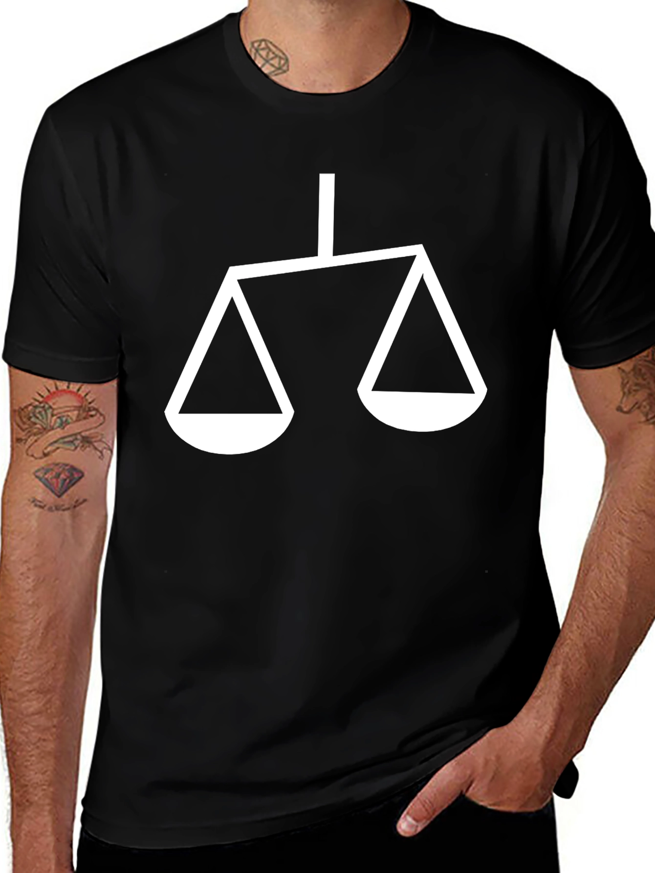 Scales of Justice Black T-Shirt